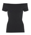 Helmut Lang Off-the-shoulder Stretch Jersey Tee In Black