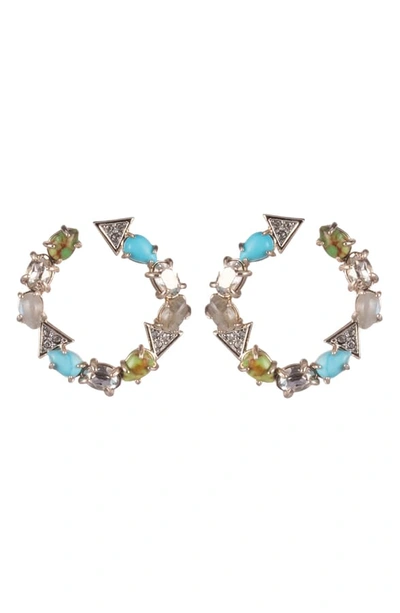 Alexis Bittar Multi-stone Coiled Post Earrings In Gold
