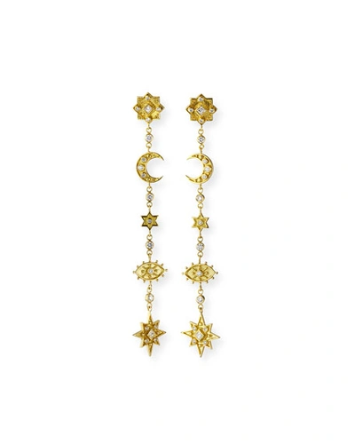 Legend Amrapali 18k Heritage Mystic Linear Earrings W/ Diamonds