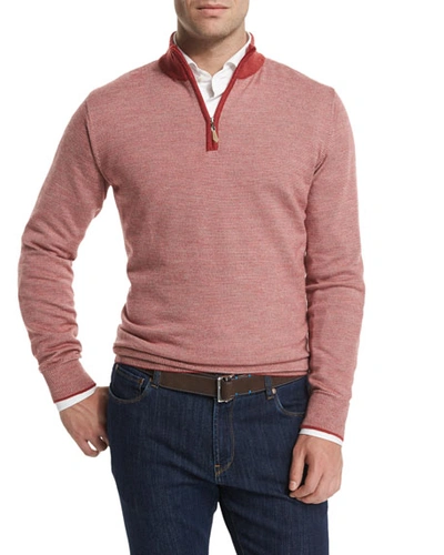 Peter Millar Quarter-zip Sweater With Con In Sumcor