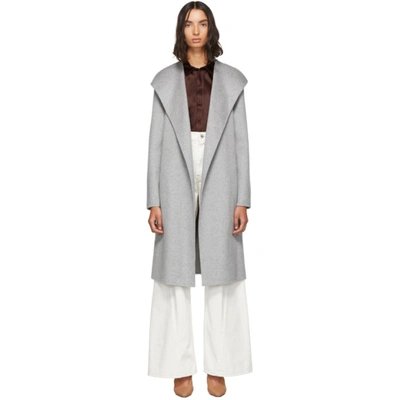 Joseph Lima Belted Double-faced Wool-blend Coat In Grey