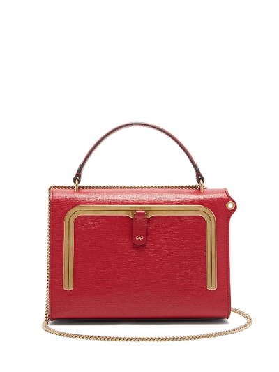 Anya Hindmarch Postbox Small Grained-leather Cross-body Bag In Carmine
