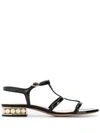 Nicholas Kirkwood Casati Pearl-heeled Patent-leather Sandals In Black