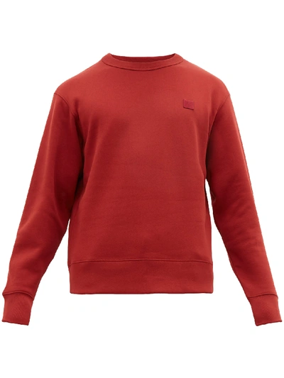 Acne Studios Fairview Face Cotton-jersey Sweatshirt In Red