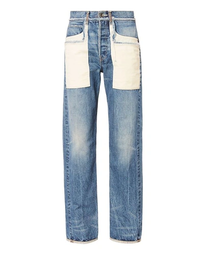 Helmut Lang Reverse Patch Pocket Straight Leg Boyfriend Jeans | ModeSens