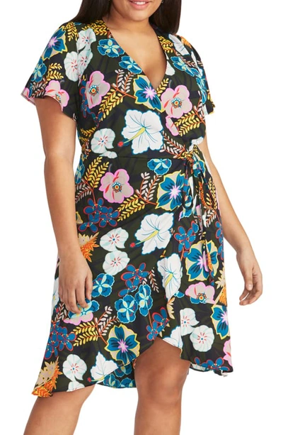 Rachel Rachel Roy Floral Print Wrap Dress In Midnight Combo ModeSens