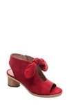 Bernardo Women's Knotted Suede Peep Toe Sandals In Red Leather
