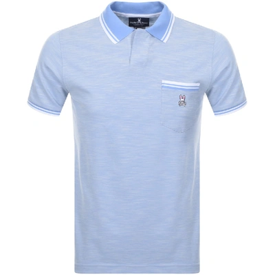 Psycho Bunny Thornton Stripe-trimmed Classic Fit Polo Shirt In Blue