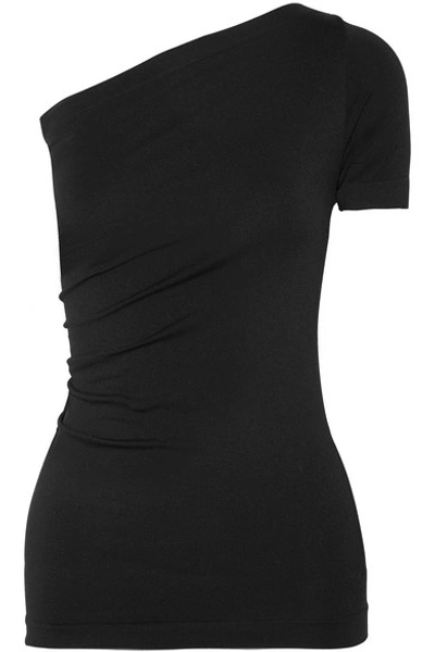 Helmut Lang One-shoulder Stretch-jersey Top In Black