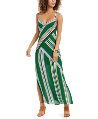 Adrianna Papell Striped Maxi Dress In Green Multi