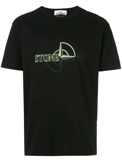 Stone Island Compass Graphic T-shirt In Black