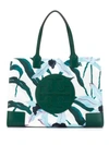 Tory Burch Ella Stripe Nylon Tote - Blue In Green