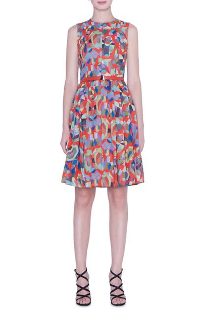 Akris Summer Print Cotton Voile Dress In Multicolor