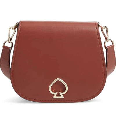 Kate Spade Large Suzy Leather Saddle Bag - Brown In Cinnamon Spice