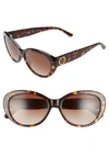 Tory Burch 56mm Gradient Cat Eye Sunglasses In Dark Tortoise/ Brown Gradient