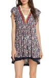 Poupette St Barth Poupette St. Barth Sasha Cover-up Minidress In Navy Azalea