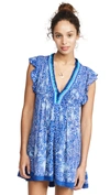 Poupette St Barth Poupette St. Barth Sasha Cover-up Minidress In Blue/white Paisley