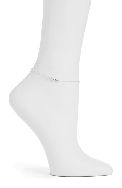 Argento Vivo Anchor Anklet In Silver