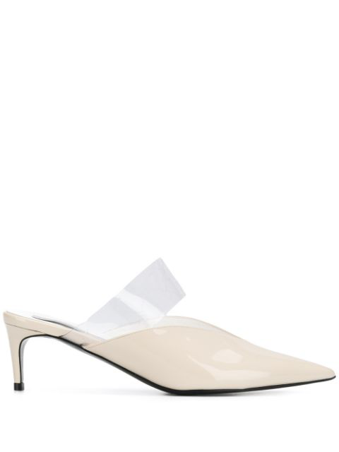 Stella Mccartney Logo-perforated Pu And Faux Leather Mules In White |  ModeSens