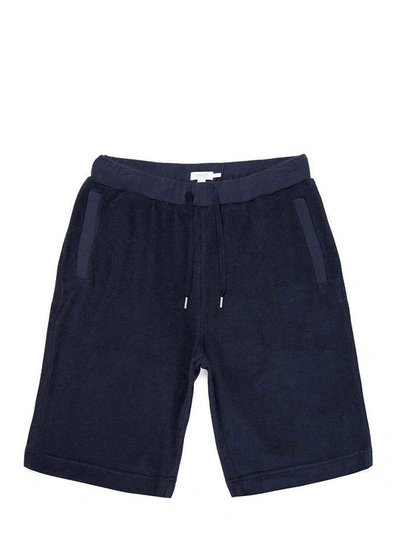 Sunspel Organic Cotton Towelling Shorts In Navy