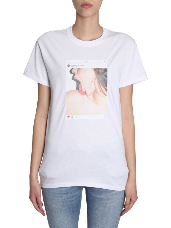 Emanueleferraristudio Instagram Picture T-shirt In Bianco | ModeSens