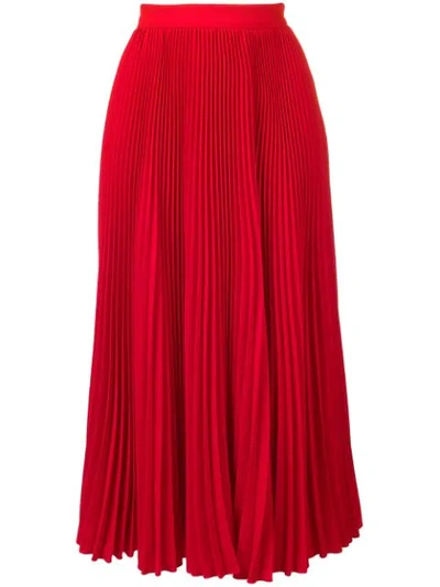 Msgm Pm Sequined Techno Midi Skirt In Red