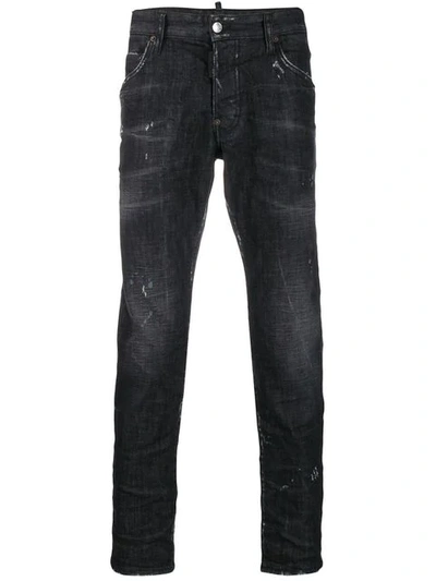 Dsquared2 16cm Skater Cotton Denim Jeans In Black