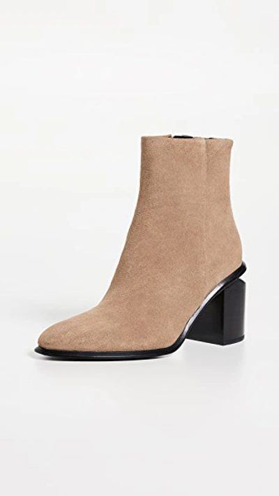 Alexander Wang Anna Suede Bootie With Rhodium In Sand