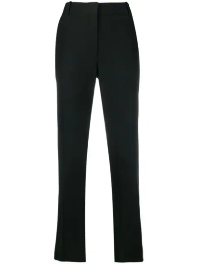 Valentino Mid-rise Wool And Silk Pants In Nero