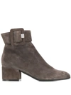 Sergio Rossi Ankle Boots Sr Mia 045 Suede Metallic Grey