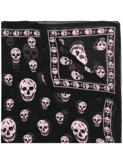 Alexander Mcqueen Skull Pattern Scarf In 1050 Black