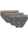 Versace Greek Key Brief Set In A9x1 Grey