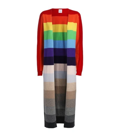 Madeleine Thompson Pricus Multicolor Striped Cashmere Long Cardigan In Rainbow