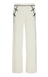 Madeleine Thompson Pallas Embroidered Cashmere Wide-leg Pants In Neutral