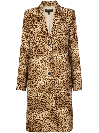 Nili Lotan Rosalin Leopard-print Cotton-twill Coat In Brown