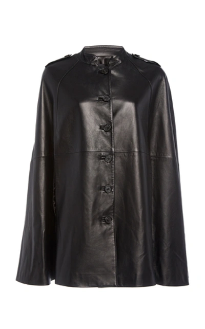 Nili Lotan Jentry Leather Cape In Black