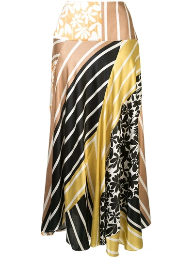 Silvia Tcherassi Faustine Printed Silk-satin Midi Skirt In Multicolour
