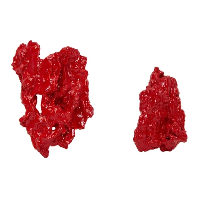 Ingy Stockholm Red Object No. 15 Asymmetric Earrings