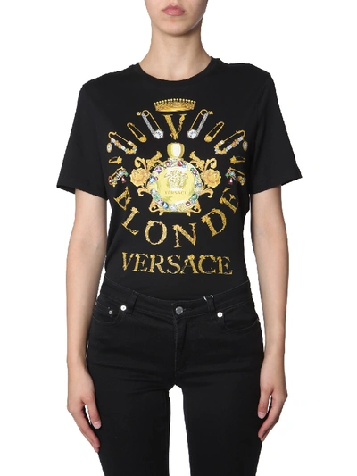 Versace Round Neck T-shirt In Black