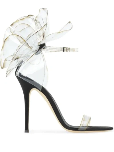 Giuseppe Zanotti Vinyl Flower Ankle-strap Sandals In Black