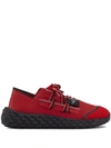 Giuseppe Zanotti Men's Urchin Low-top Leather Sneakers In Red