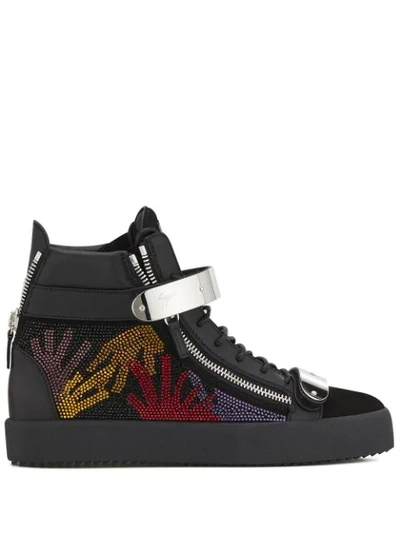 Giuseppe Zanotti Coby Crystal-embellished Sneakers In Black