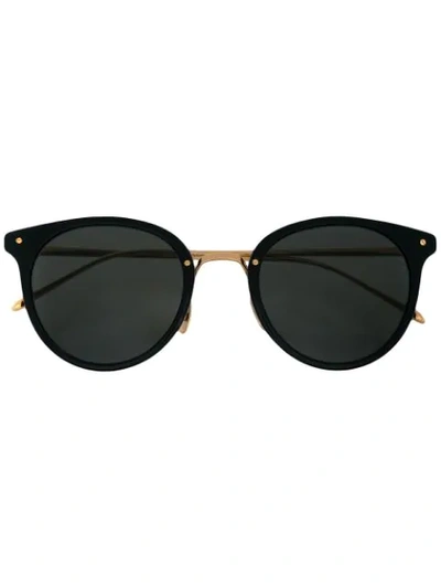 Linda Farrow Round Sunglasses In Black
