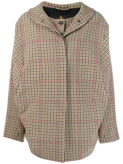 Vivienne Westwood Anglomania Bomber Nymphe Check Jacket In Neutrals
