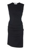 Marina Moscone Ruched Stretch-jersey Tunic In Black