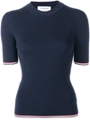 Thom Browne Fitted Knitted Top In Blue