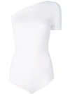 Helmut Lang One-shoulder Seamless Bodysuit In White