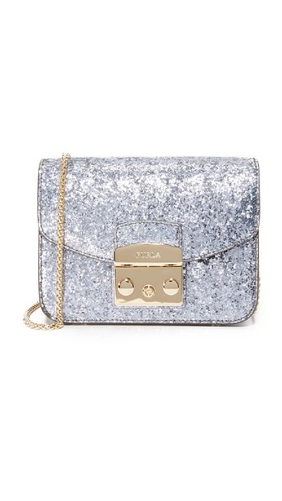 Furla Glitter Metropolis Mini Crossbody Bag In Acciaio | ModeSens