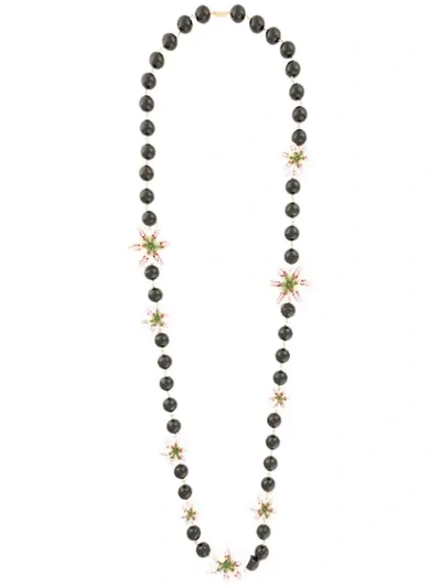 Dolce & Gabbana Lily Beaded Necklace In White