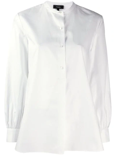 Theory Long-sleeve Flared Shirt In White